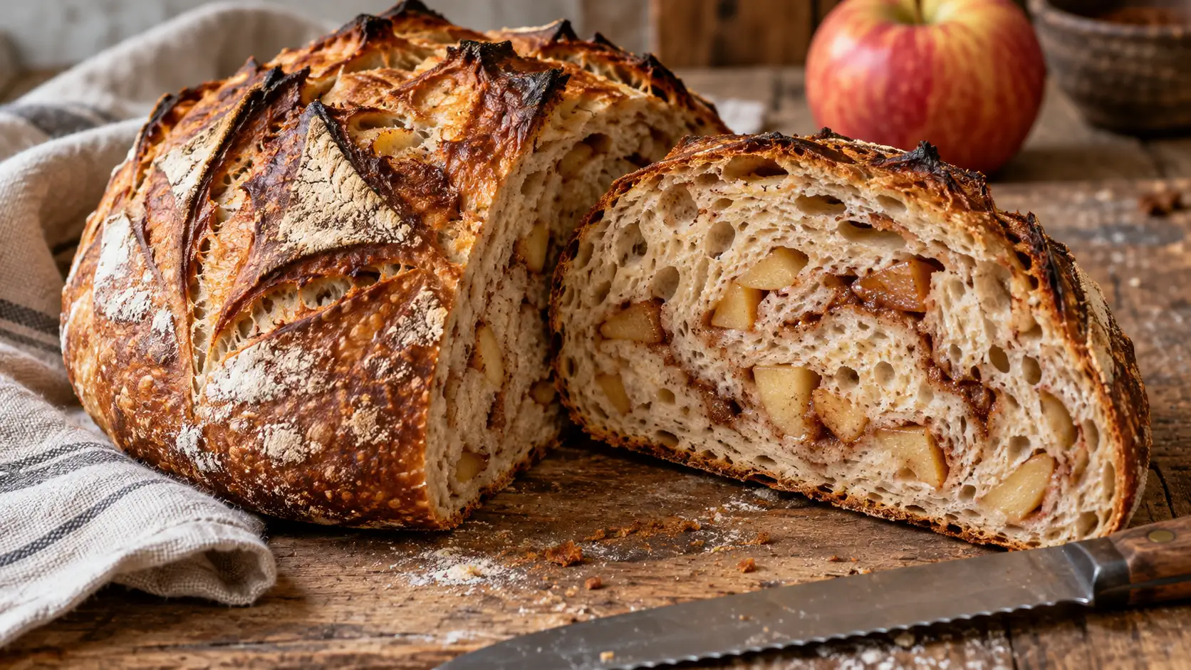 Elmalı ekşi mayalı ekmek